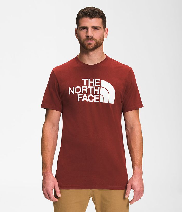 Camiseta The North Face Hombre Manga Corta Half Dome - Colombia SRLOPU169 - Rojas Oscuro